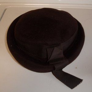 Vintage ladies hat brown felt Glenover Pollack